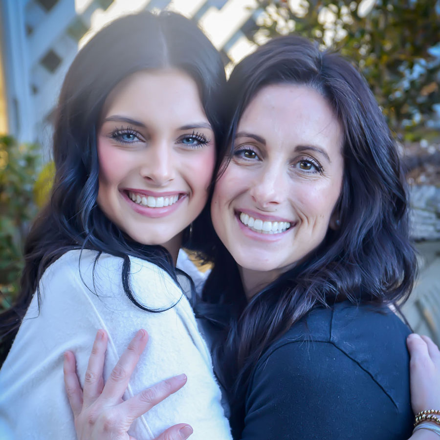 mother and daughter hugging